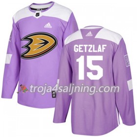 Anaheim Ducks tröja Ryan Getzlaf 15 Adidas 2017-2018 Lila Fights Cancer Practice Authentic - NHL Tröjor Herr